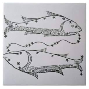 Pisces (fiskarna) en illustration från 'poeten kakelplatta
