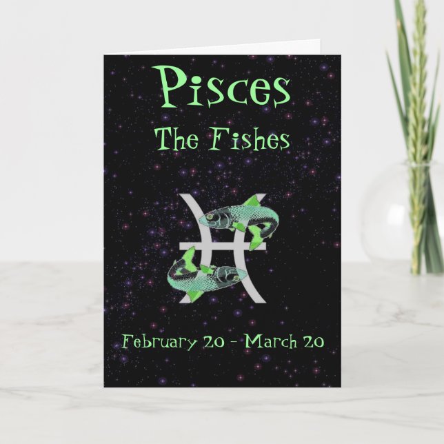 Pisces födelsedagkort kort (Framsida)
