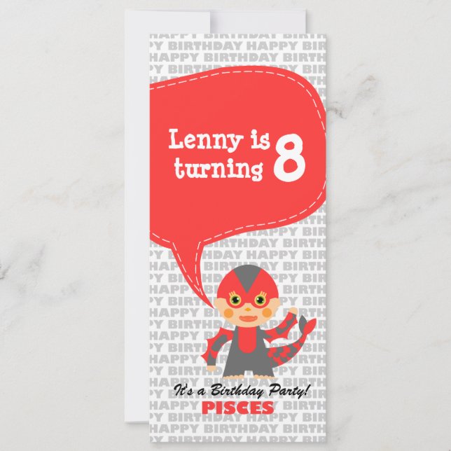 Pisces-Födelsedagsfest Inbjudningar (Framsida)