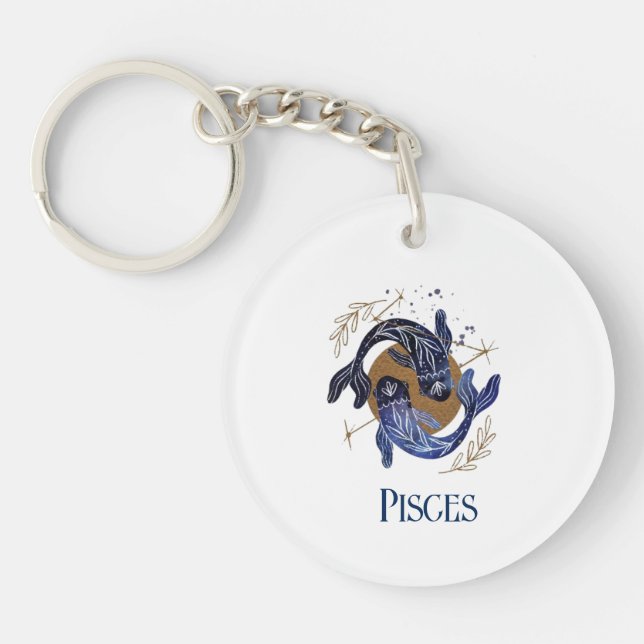 Pisces för akryl Keychain-Zodiac (Framsidan)