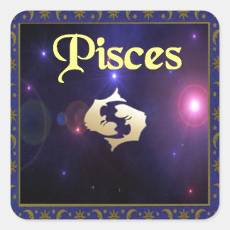 Pisces Fyrkantigt Klistermärke