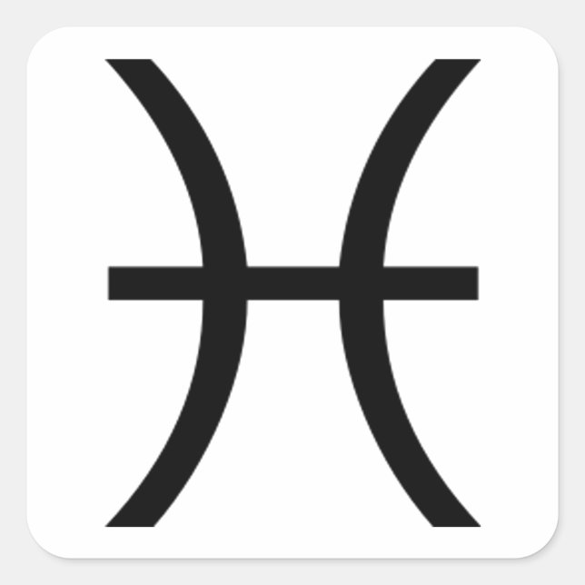 Pisces Fyrkantigt Klistermärke (Framsida)