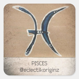 Pisces Fyrkantigt Klistermärke