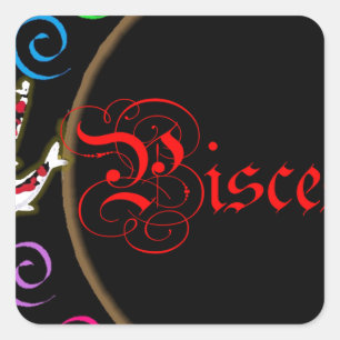 Pisces Fyrkantigt Klistermärke