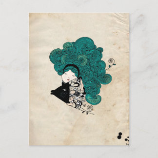 Pisces Girl Zodiac-tecken Vykort
