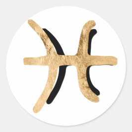 Pisces guld svarta zodiac-konstellationen struktur runt klistermärke