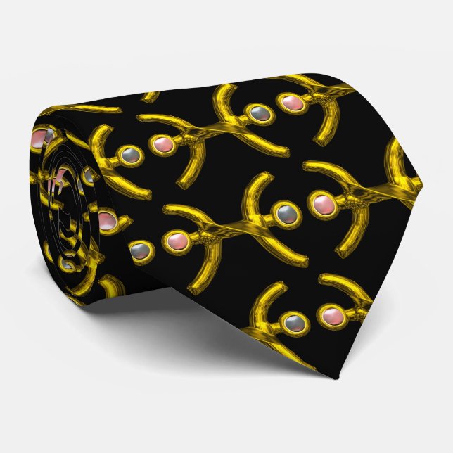 PISCES,Guld Zodiac Birthday Jewel,Black Slips (Rullad)