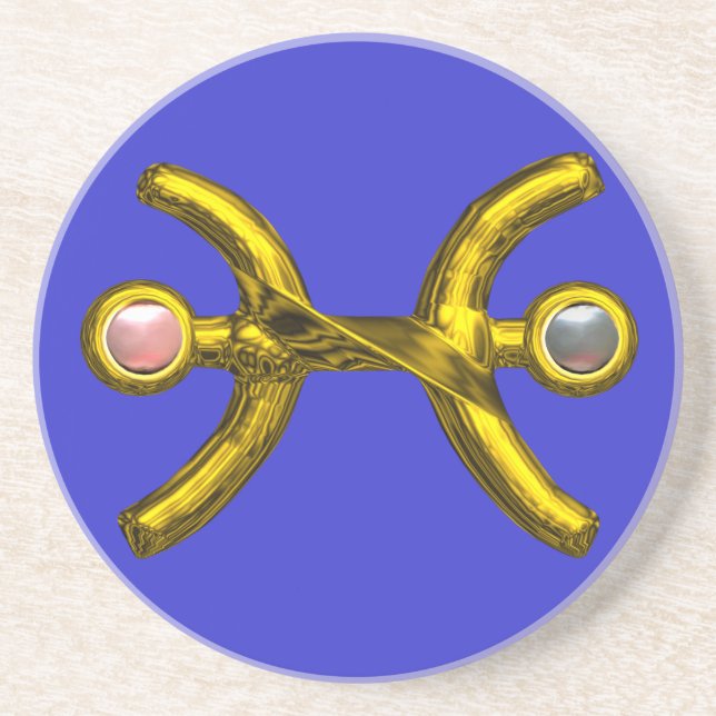 PISCES GULD ZODIAC BIRTHDAY JEWEL, Pearls Blue Underlägg (Framsidan)