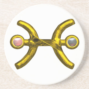 PISCES GULD ZODIAC BIRTHDAY JEWEL White Rosa Pearl Underlägg