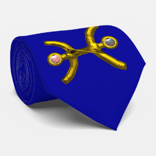 PISCES Guld Zodiac Birthday Sign, Pearls, Blue Slips