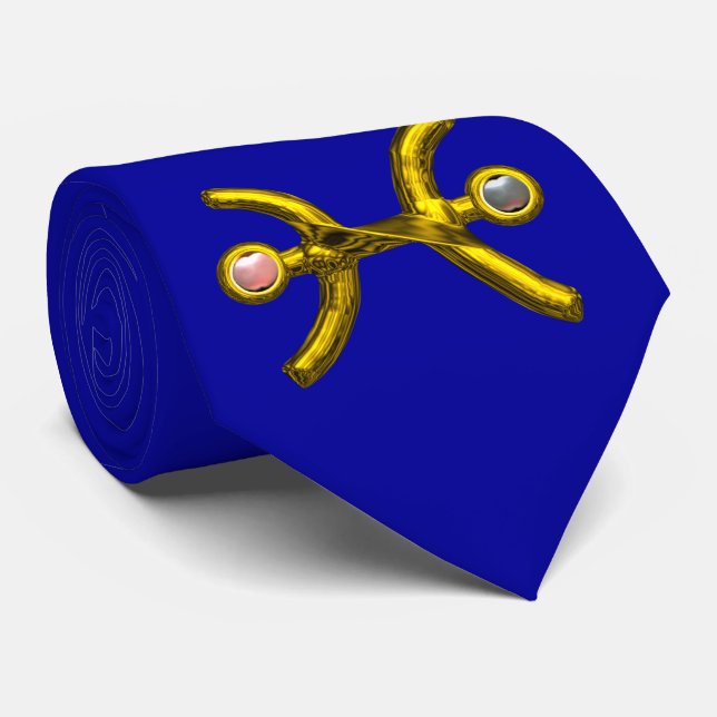 PISCES Guld Zodiac Birthday Sign, Pearls, Blue Slips (Rullad)