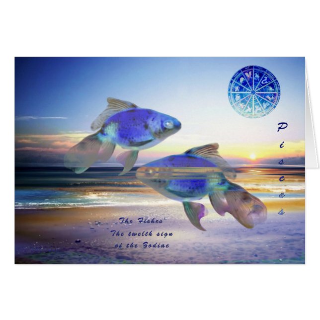Pisces Hälsningskort (Framsidan Horizontal)