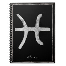 Pisces hammered silver stylized astrology symbol