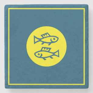 Pisces Horoscope Gult Blue Modern Minimalist Stenunderlägg