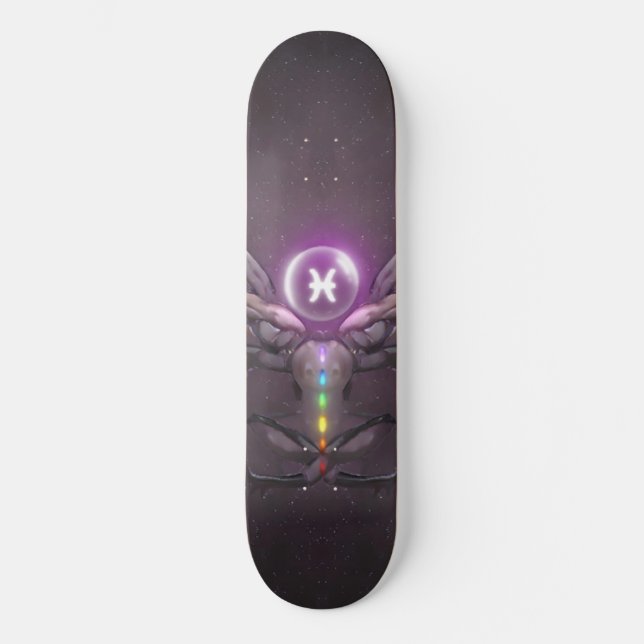 Pisces Horoscope Symbol Skate Board (Framsida)