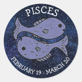 Pisces Horoscope Zodiac Astrologiskt tecken Runt Klistermärke