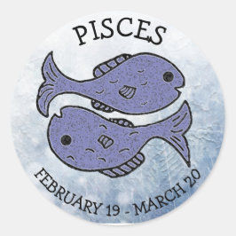 Pisces Horoscope Zodiac Astrologiskt tecken Runt Klistermärke