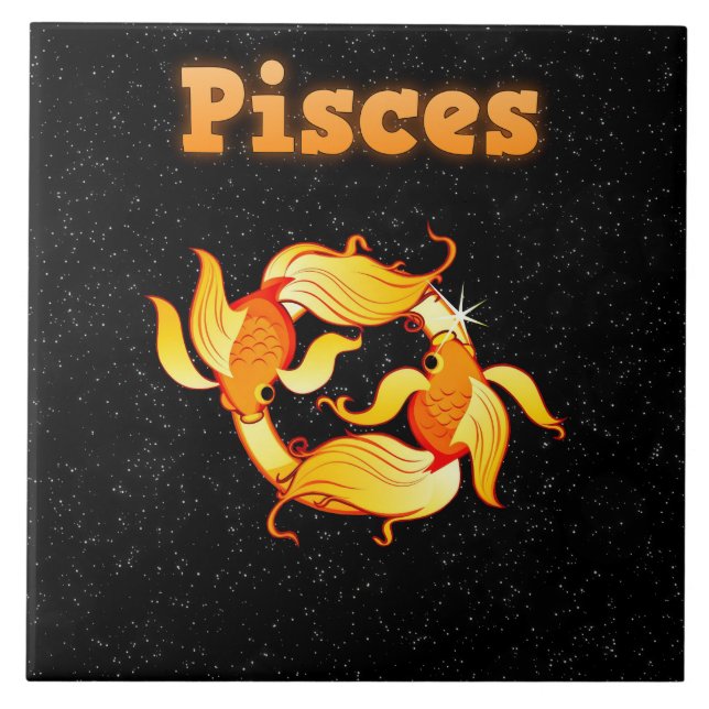 Pisces illustration kakelplatta (Framsidan)