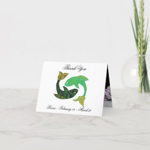 Pisces Impressionist Painting Stil & Guld Tack Kort