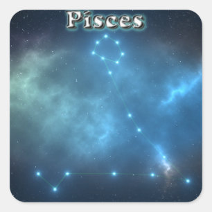 Pisces-konstellation Fyrkantigt Klistermärke