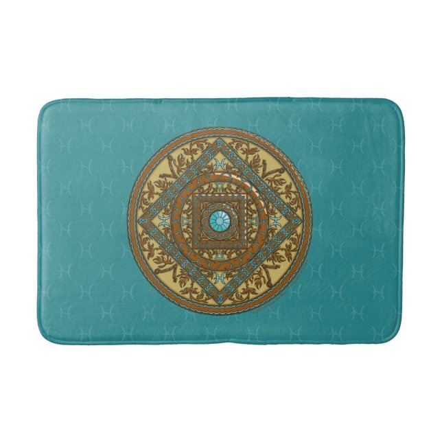 Pisces Mandala Bath Mat Badrumsmatta (Framsidan)