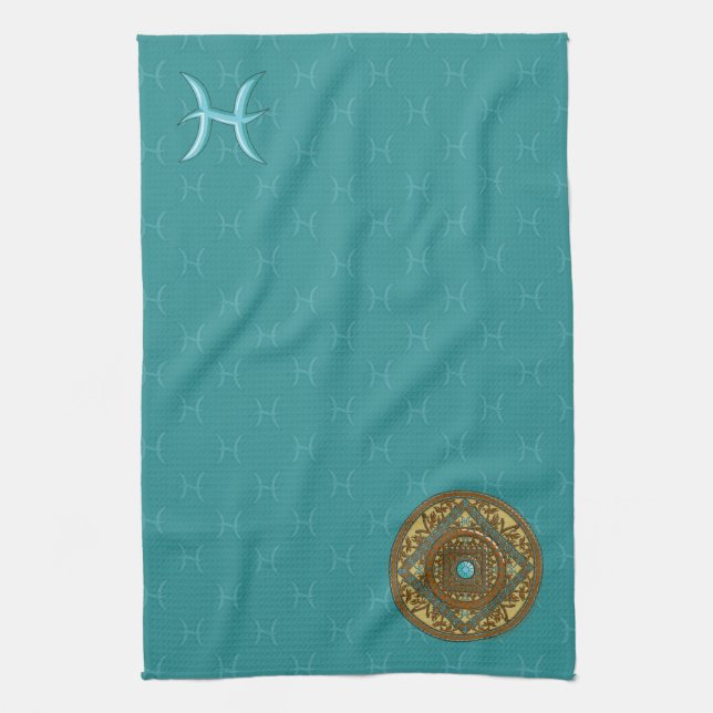 Pisces Mandala Hand Towel Kökshandduk (Vertikal)
