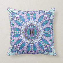 Pisces Mandala i turkos och lilor