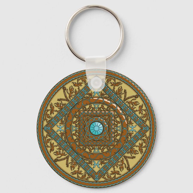 Pisces Mandala Keychain Nyckelring (Framsida)