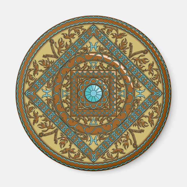 Pisces Mandala Magnet (Framsidan)