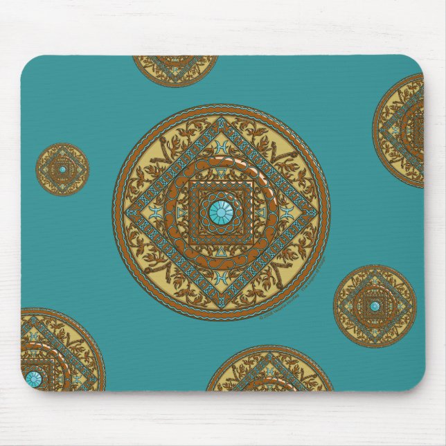 Pisces Mandala Mousepad Musmatta (Framsidan)