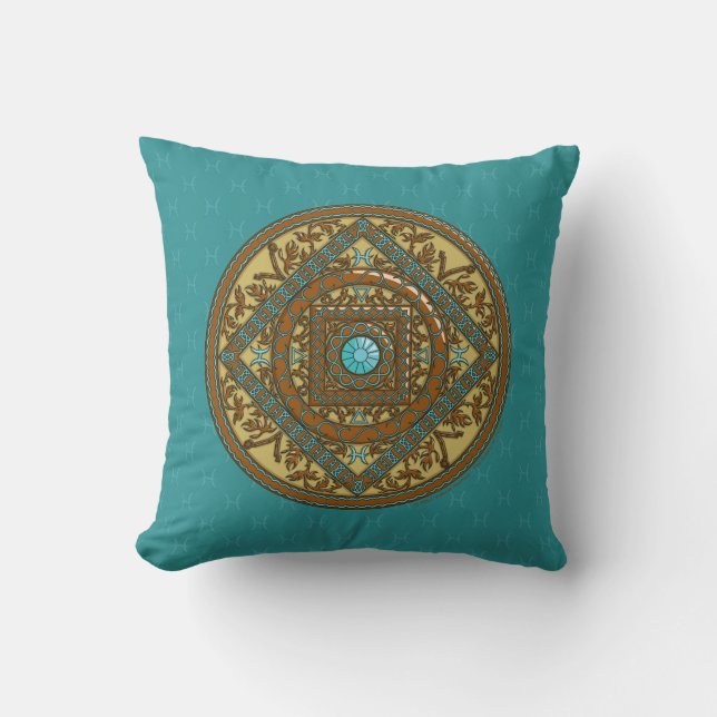 Pisces Mandala Pillow Kudde (Framsida)