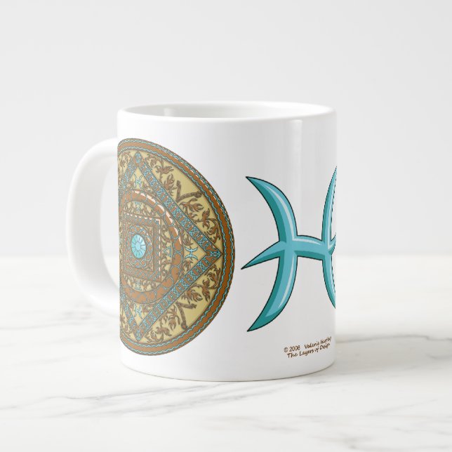Pisces Mandala Specialty Mugg Jumbo Mugg (Framsida vänster)