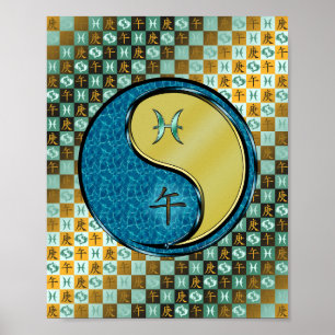 Pisces & Metall Horse Poster