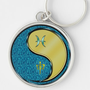 Pisces & Metall Monkey Rund Silverfärgad Nyckelring