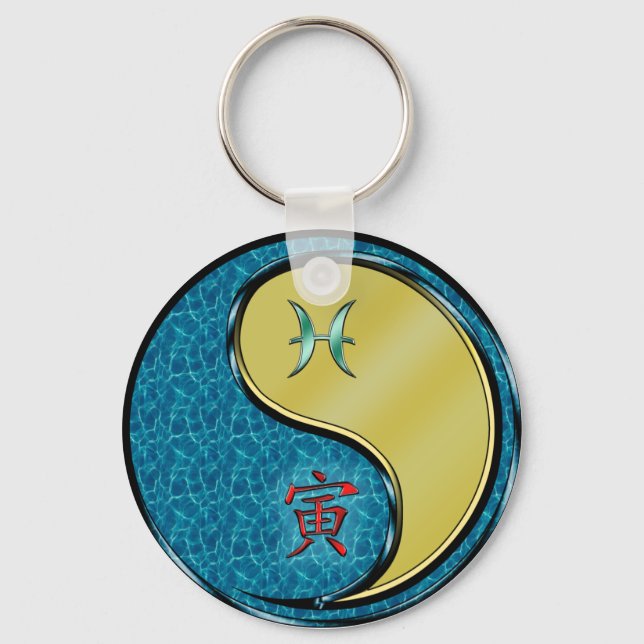 Pisces & Metall Tiger Nyckelring (Framsida)