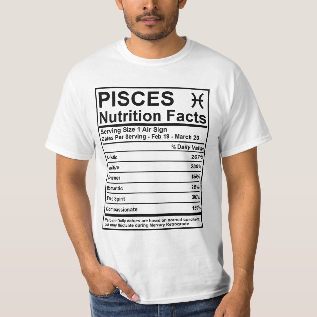 Pisces näringfakta - #SaveTheWorldTribe T Shirt (Framsida)