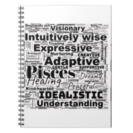 Pisces Ord Cloud Zodiac inspiration Anteckningsbok