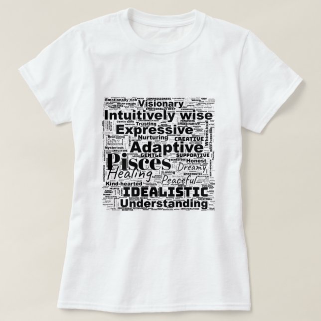 Pisces Ord Cloud Zodiac inspiration T-Shirt (Design framsida)