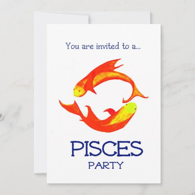 "Pisces" partyinbjudan Inbjudningar (Framsida)