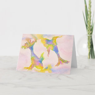 Pisces Pastel Zodiac Symbol Birthday Kort