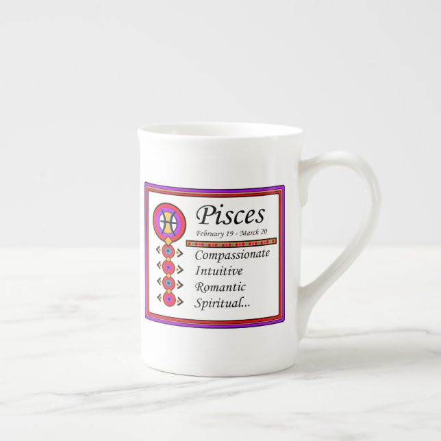 Pisces Personality Traits Bone China Mugg Benporslin Mugg (Höger)