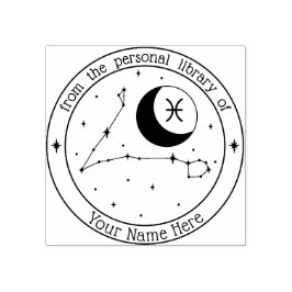 Pisces Personlig Zodiac Bok Frimärke Stämpel