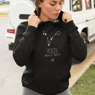 Pisces Personlig Zodiac Constellation Hoodie T Shirt