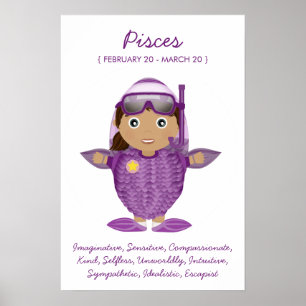 Pisces - Poster av Flickhoroscope
