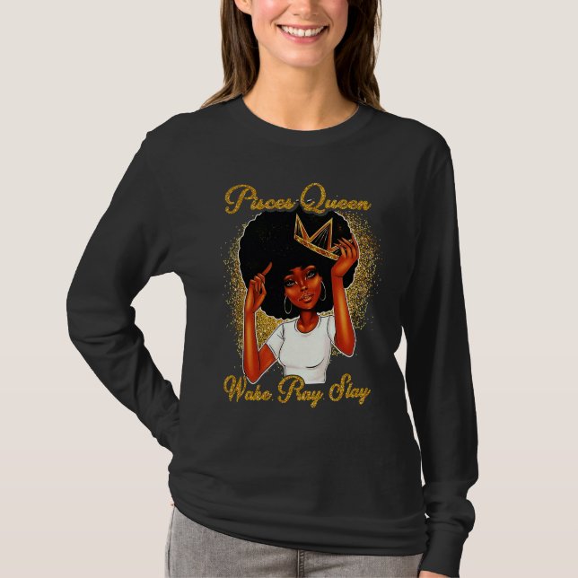 Pisces Queens Are Born in February 19 March 20 T T Shirt (Framsida)