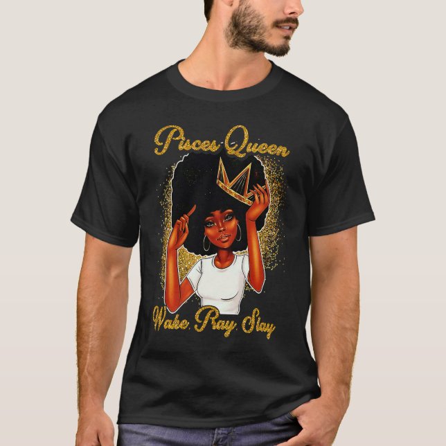 Pisces Queens Are Born in February 19 March 20 T T Shirt (Framsida)