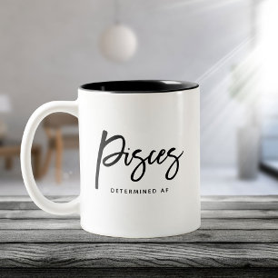 Pisces Roligt Modern Horoscope Astrology Zodiac Tw Två-Tonad Mugg