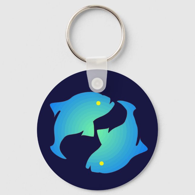 Pisces Silhouette Nyckelring (Framsida)