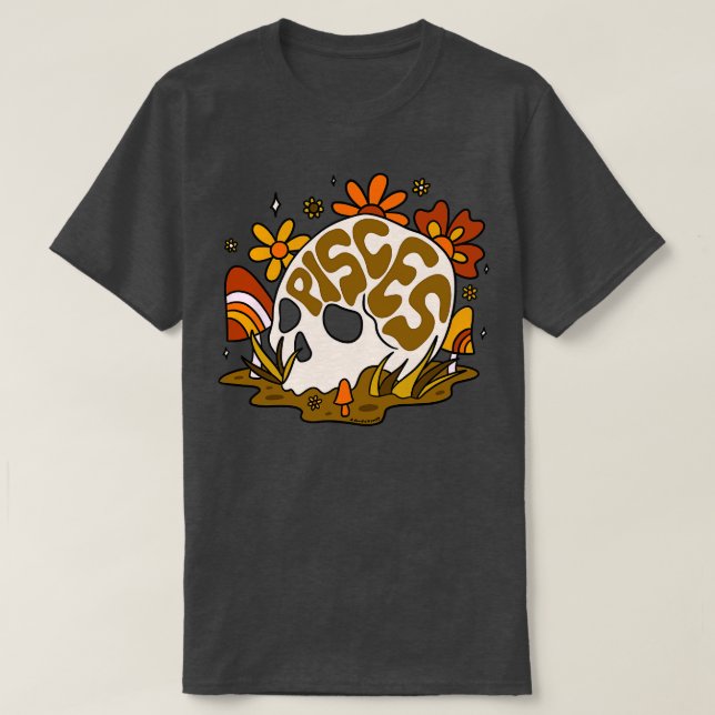 Pisces Skull T Shirt (Design framsida)