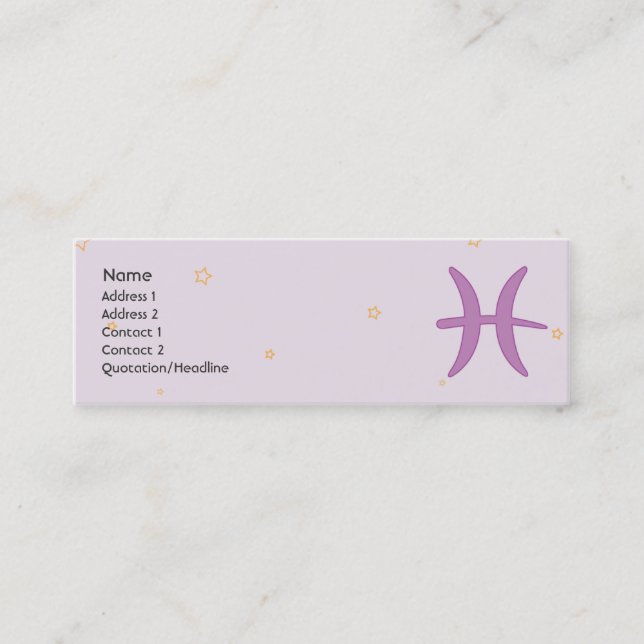 Pisces - smala mini visitkort (Framsida)